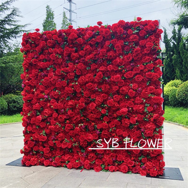 #228 Hot Sale Customized Artificial Beautiful And Natural Silk Party Specialty Store Wedding SYB Flower Wall Panel
