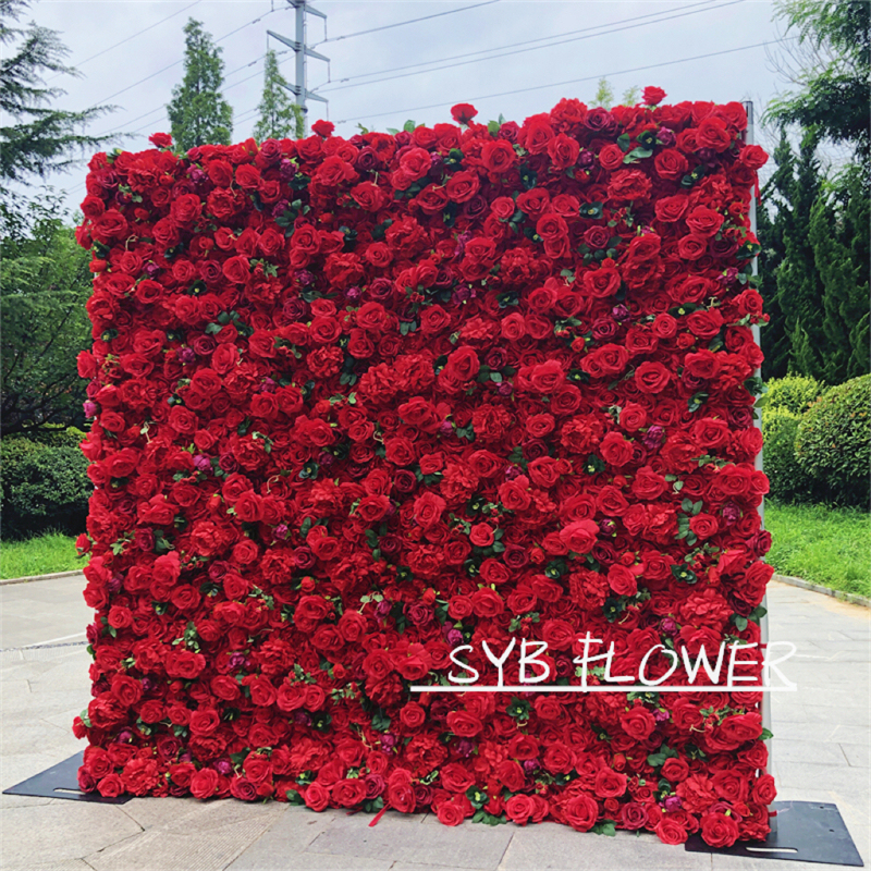 #228 Hot Sale Customized Artificial Beautiful And Natural Silk Party Specialty Store Wedding SYB Flower Wall Panel
