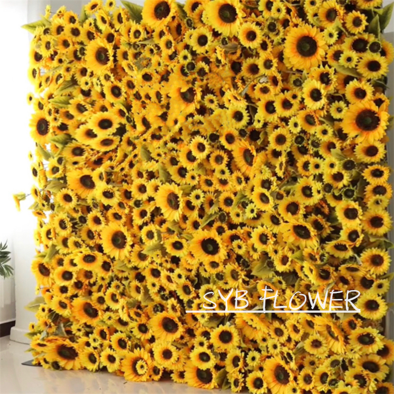 #227 SYB Factory Direct Custom Flower Wall Artificial Silk Feather Wall For Wedding Decoration Feather Wall