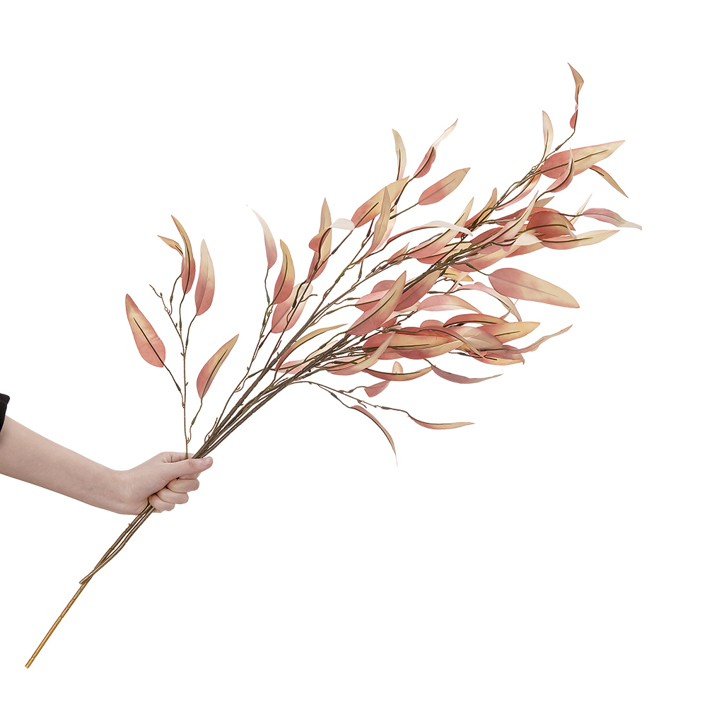 YC1066 New Design Artificial Flower Plant Artificial Silk Willow Leaves For Bridal Bouquet