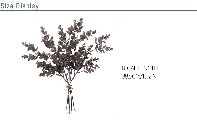 YC1087 Wholesale Chinese Supply Artificial Plastic Eucalyptus Greenery With 5 Branches For Indoor Weeding Decoration