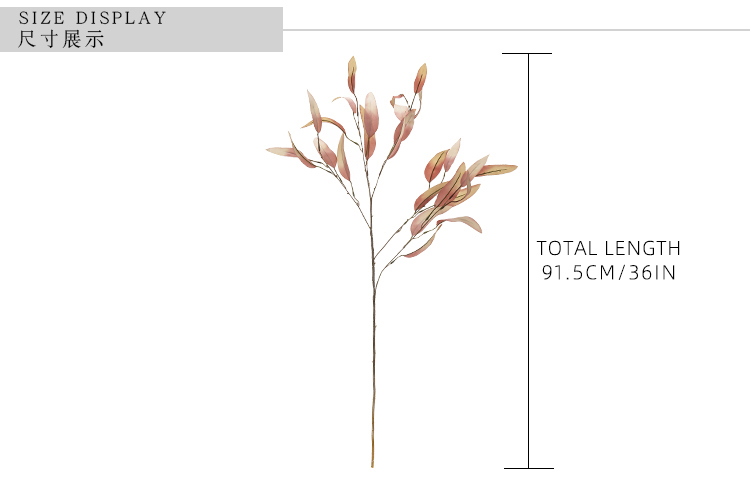 YC1066 New Design Artificial Flower Plant Artificial Silk Willow Leaves For Bridal Bouquet