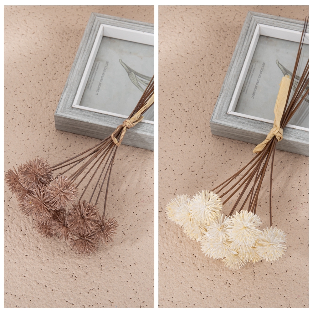 YC1081 Hot Selling 12 heads Artificial Flower Plastic Thorn Ball Bundle for Wedding Party Event Decoration
