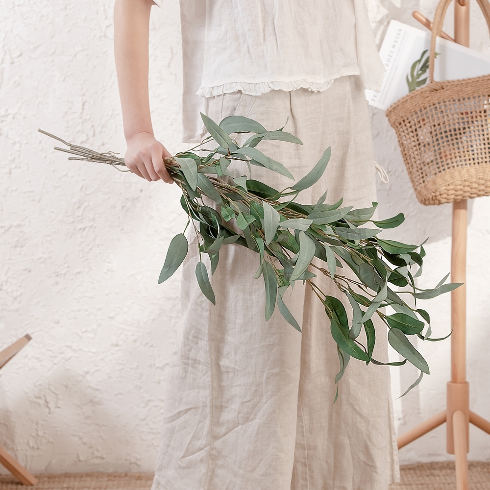 YC1066 New Design Artificial Flower Plant Artificial Silk Willow Leaves For Bridal Bouquet