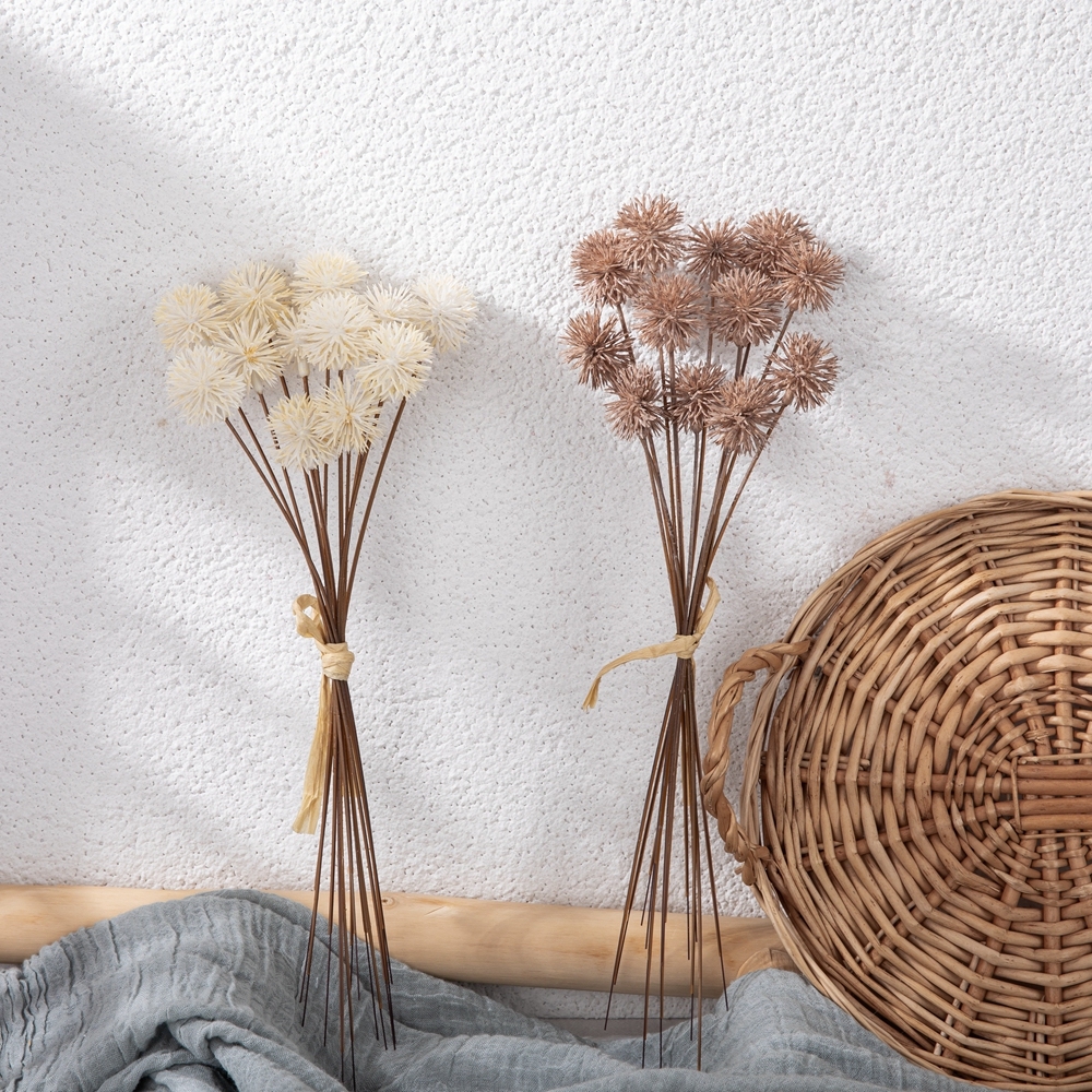 YC1081 Hot Selling 12 heads Artificial Flower Plastic Thorn Ball Bundle for Wedding Party Event Decoration