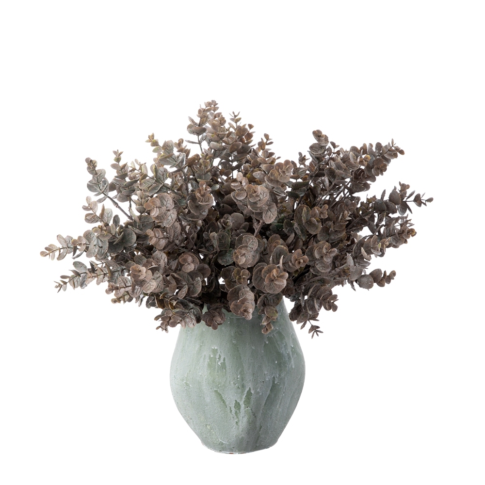 YC1087 Wholesale Chinese Supply Artificial Plastic Eucalyptus Greenery With 5 Branches For Indoor Weeding Decoration