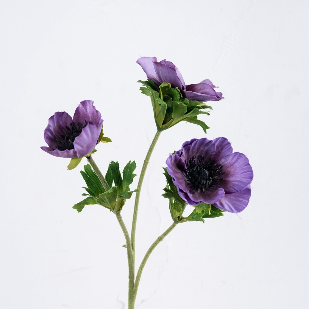 YC1065 Silk Purple 3-heads Camellia Branch For DIY Wedding Shower Centerpieces Arrangements Party Tables Decor