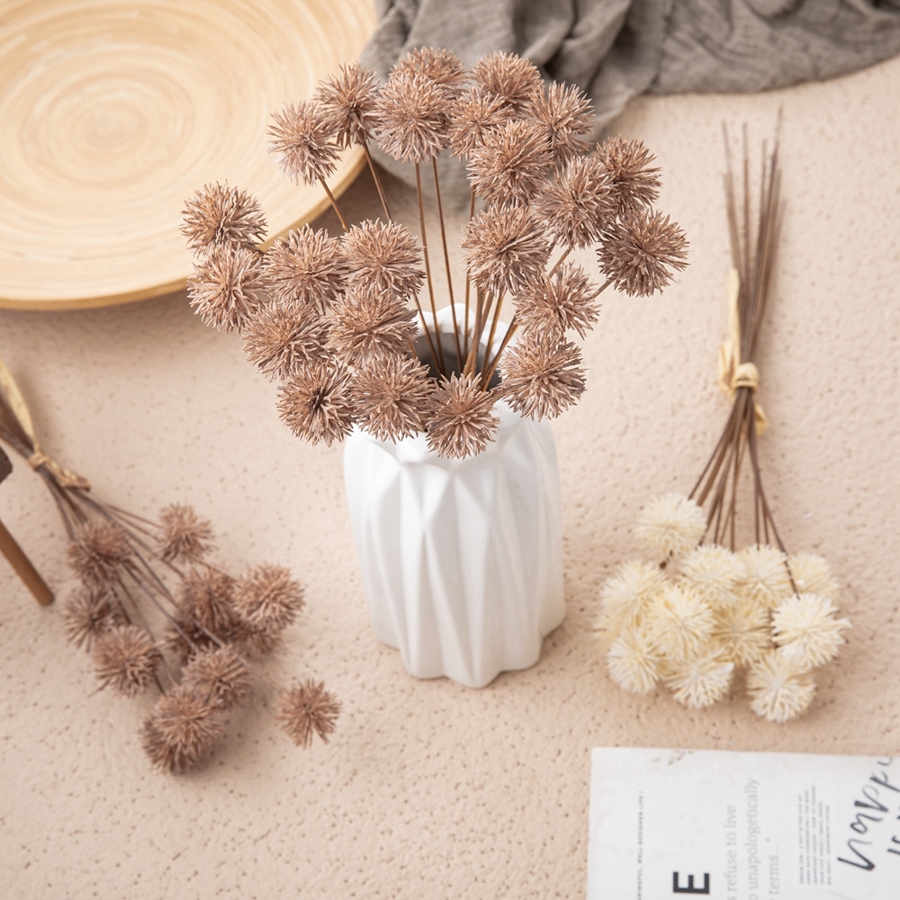 YC1081 Hot Selling 12 heads Artificial Flower Plastic Thorn Ball Bundle for Wedding Party Event Decoration
