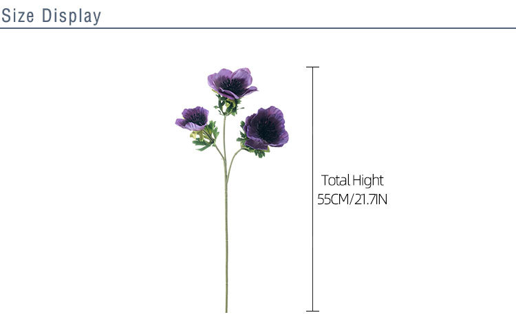 YC1065 Silk Purple 3-heads Camellia Branch For DIY Wedding Shower Centerpieces Arrangements Party Tables Decor