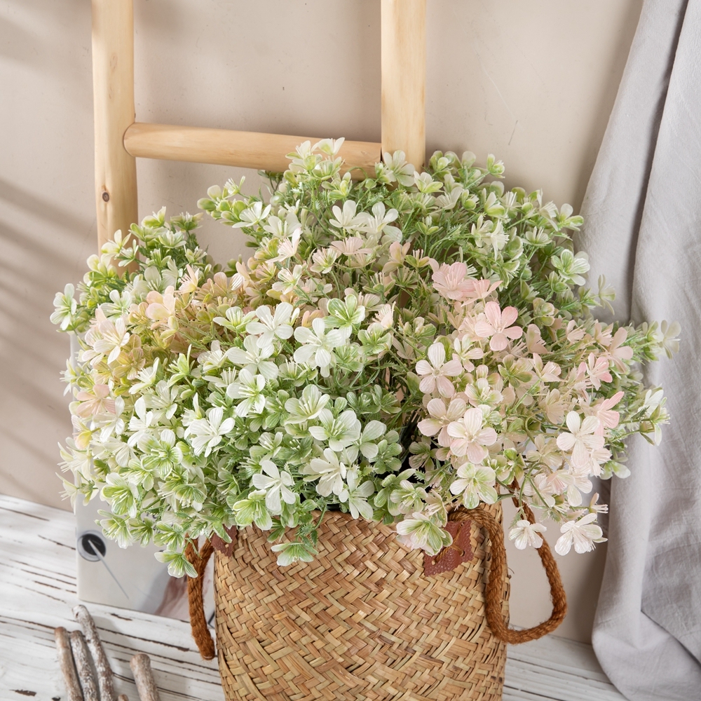 YC1068 Wholesale Cheap in Bulk Artificial Plastic Plum Grass Green Plant Bunch for Home Party Garden Wedding Decoration