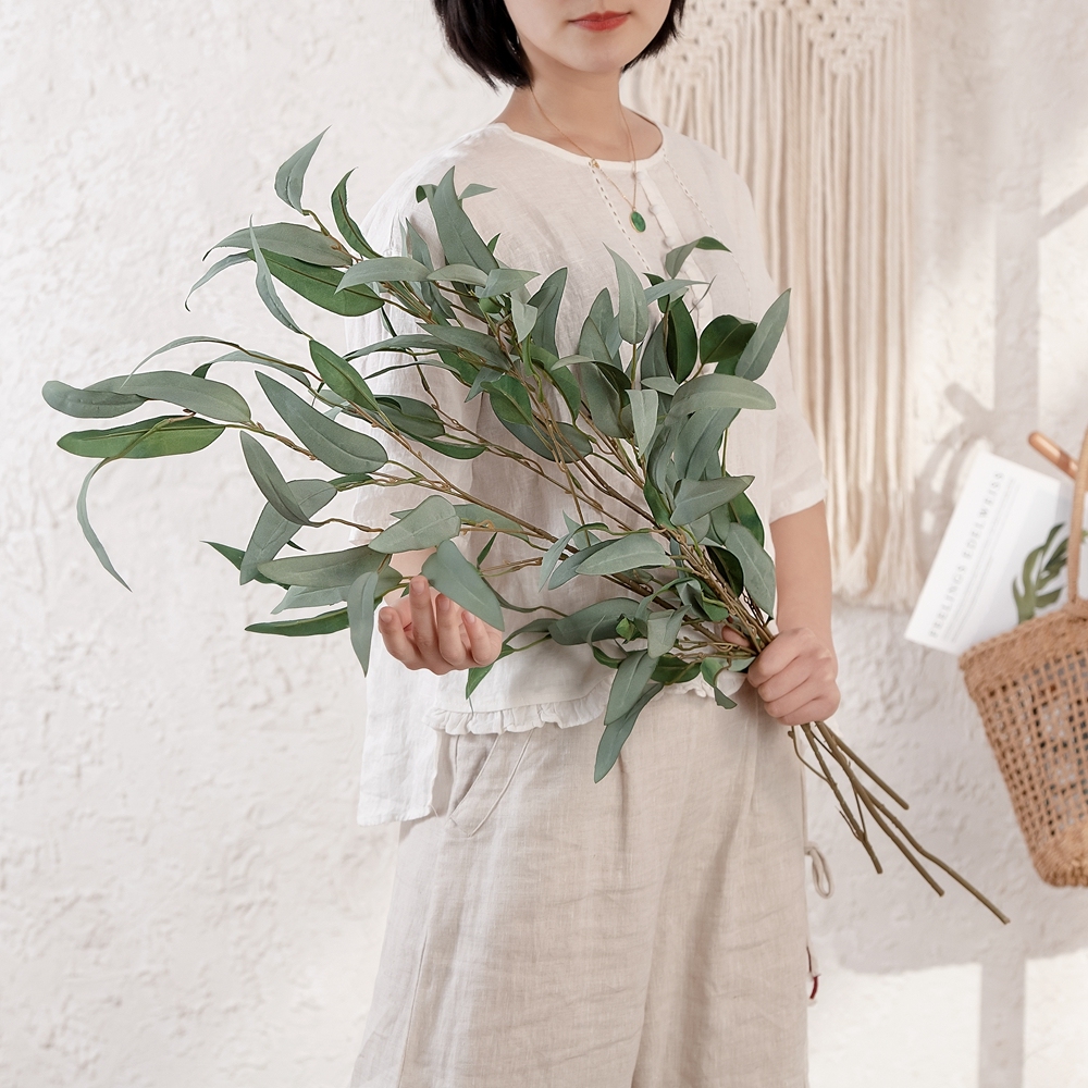 YC1066 New Design Artificial Flower Plant Artificial Silk Willow Leaves For Bridal Bouquet