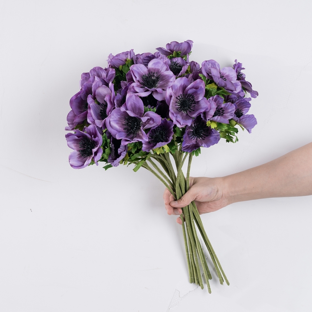 YC1065 Silk Purple 3-heads Camellia Branch For DIY Wedding Shower Centerpieces Arrangements Party Tables Decor