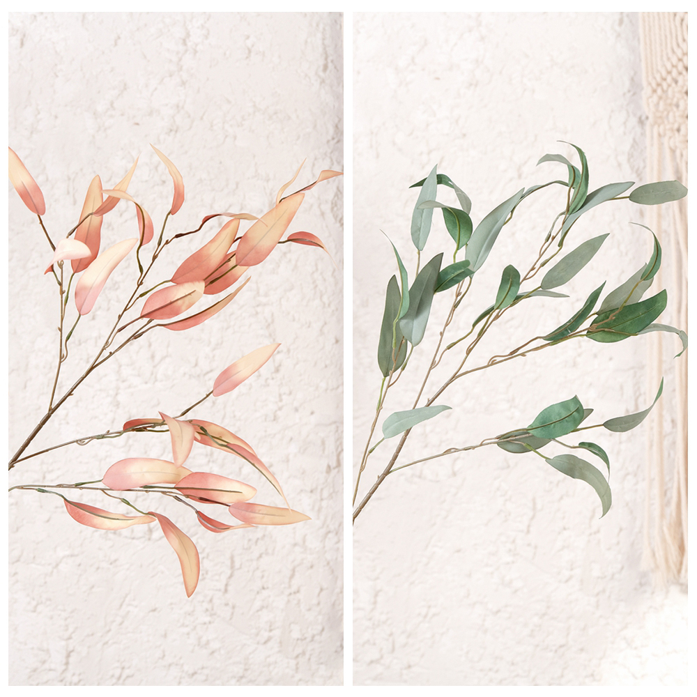 YC1066 New Design Artificial Flower Plant Artificial Silk Willow Leaves For Bridal Bouquet