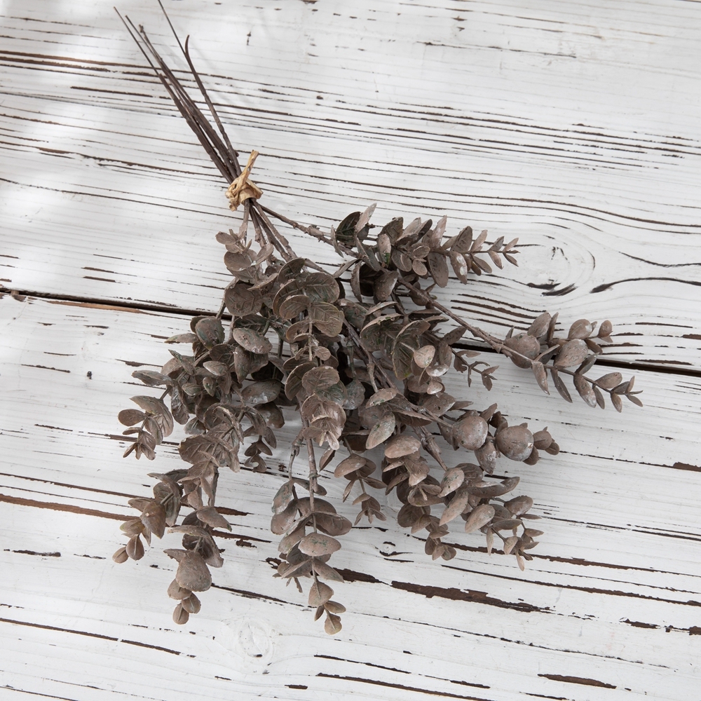YC1087 Wholesale Chinese Supply Artificial Plastic Eucalyptus Greenery With 5 Branches For Indoor Weeding Decoration