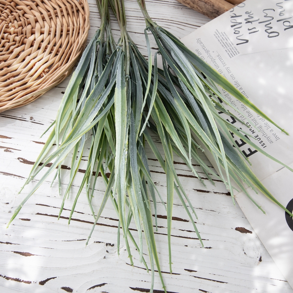 YC1092 Artificial Green Leaf Bunch Two Forks Hot Selling Flower Wall Backdrop Decorative Flowers and Plants