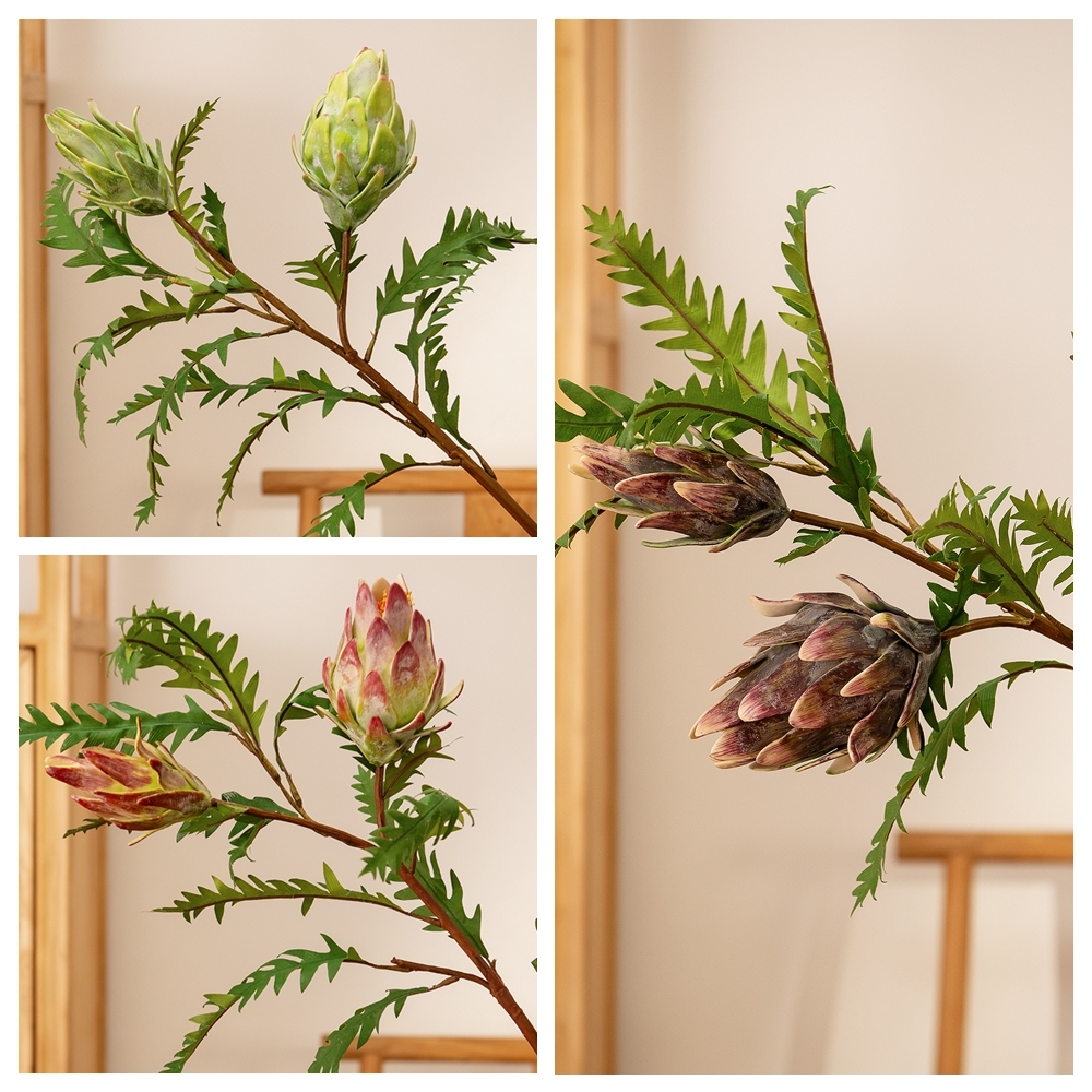 MW25586 Wholesale Artificial Flowers High Quality 2 Heads Imperial Artichoke Fruit for Wedding Home Christmas Party Decoration