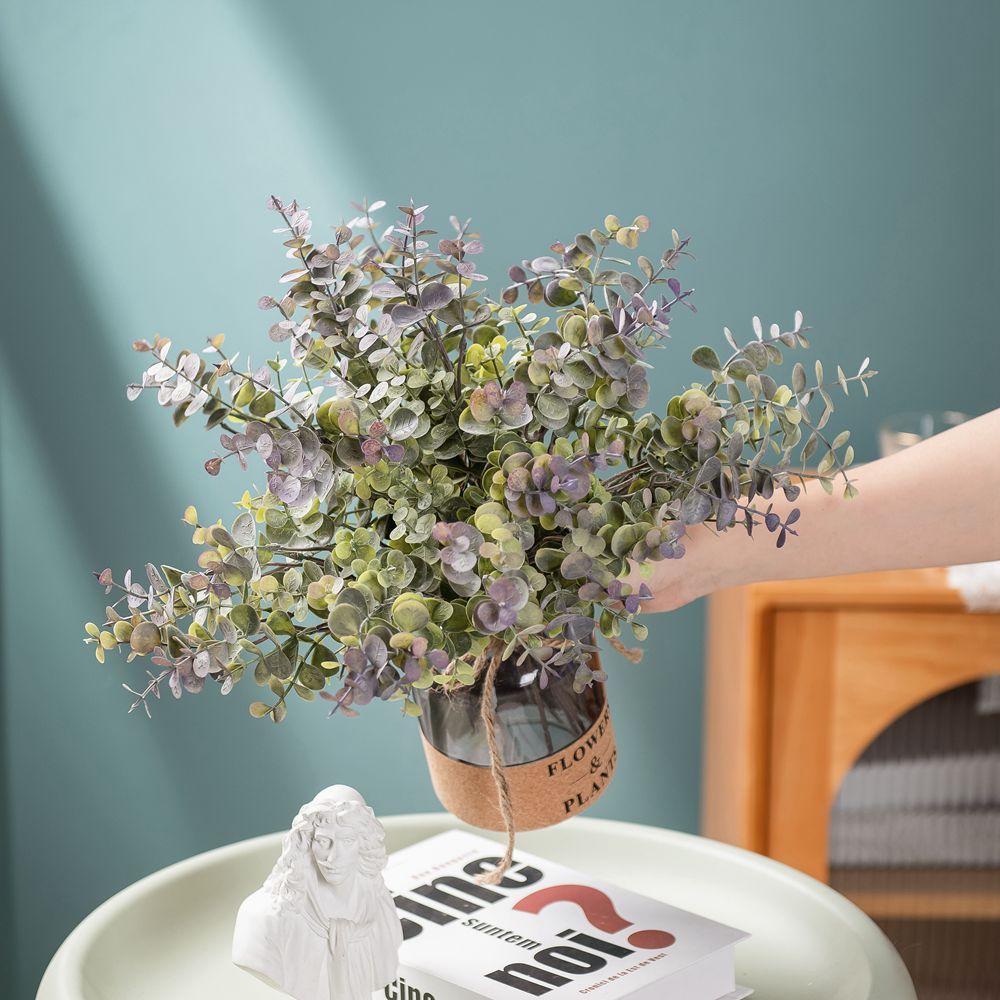 MW04401 Artificial Flower Plant Eucalyptus Realistic Decorative Flowers and Plants Festive Decorations