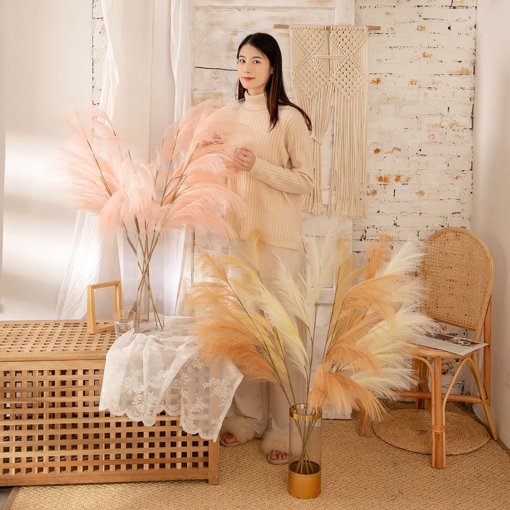 MW09927 High Quality artificial flower Pampas grass 110CM color variety For Mother's Day gift