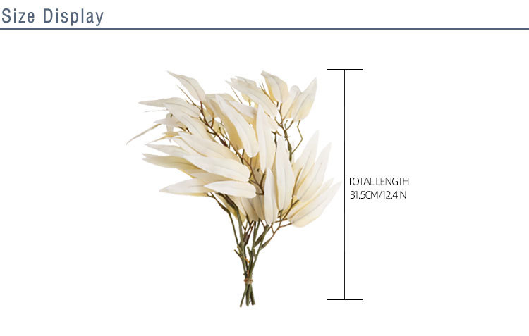 YC1095 Wholesale White Fabric Bamboo Leaf Bunch Height 31.5cm for Home Party Wedding Decoration
