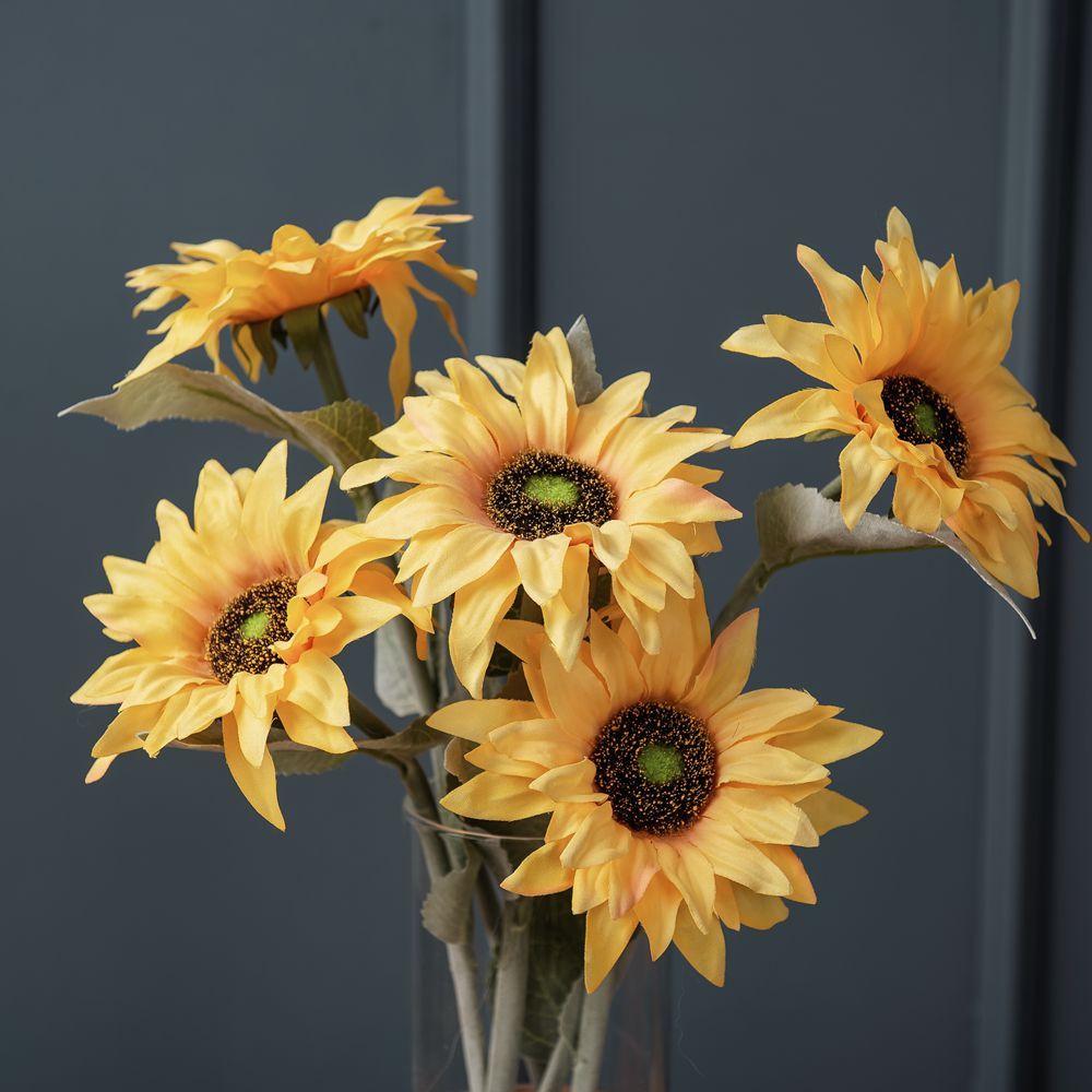 MW33712 Factory Direct Sale Artificial Flower White Artificial Silk Sunflower For Flower Wall Backdrop