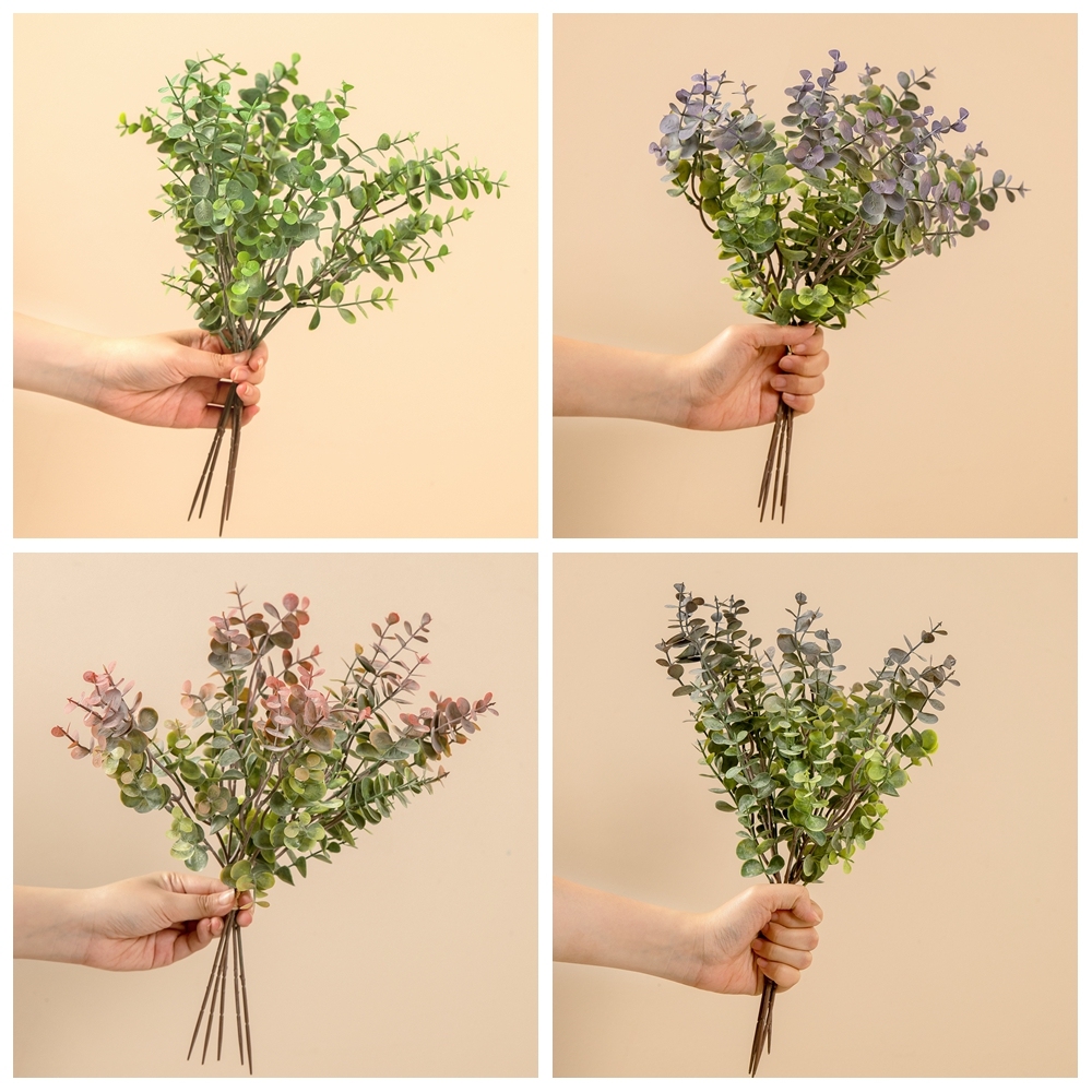 MW04401 Artificial Flower Plant Eucalyptus Realistic Decorative Flowers and Plants Festive Decorations