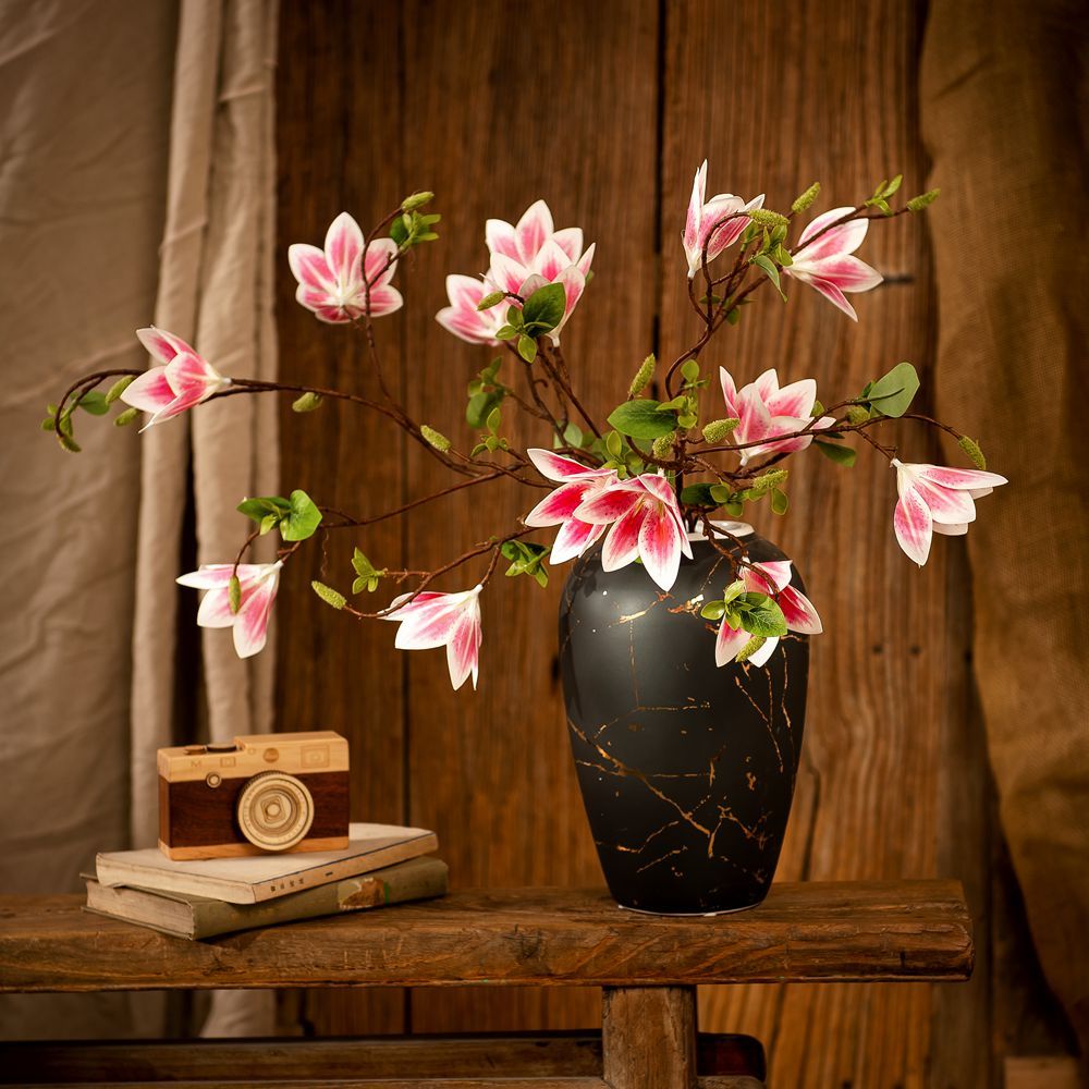 MW46601 Wholesale Artificial Flower Magnolia Long Branches Factory Direct Sale Silk Flowers for Wedding Home Party Decoration