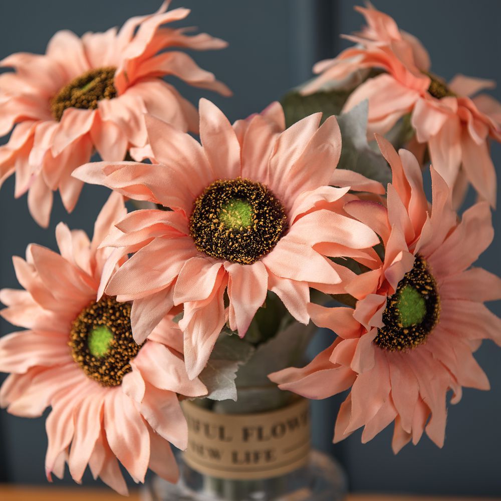 MW33712 Factory Direct Sale Artificial Flower White Artificial Silk Sunflower For Flower Wall Backdrop