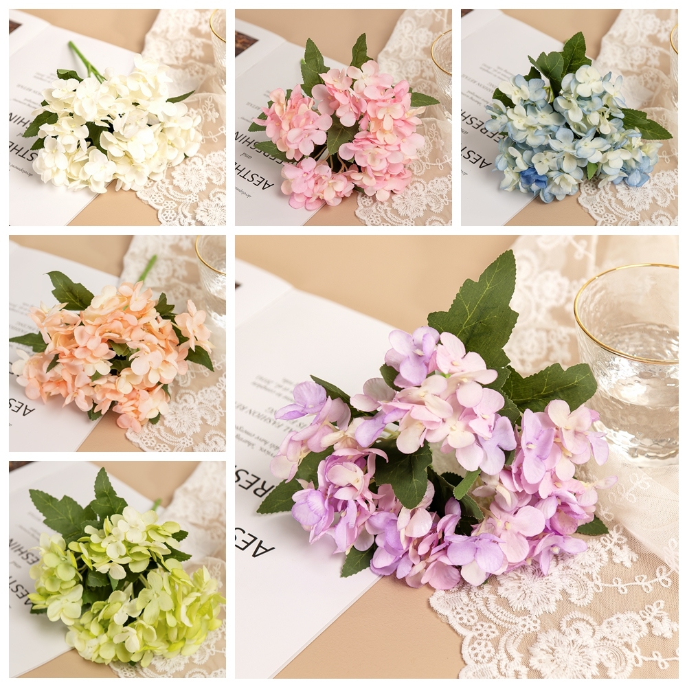 MW66790 Artificial Flower Bouquet Hydrangea Realistic Bridal Bouquet Decorative Flower