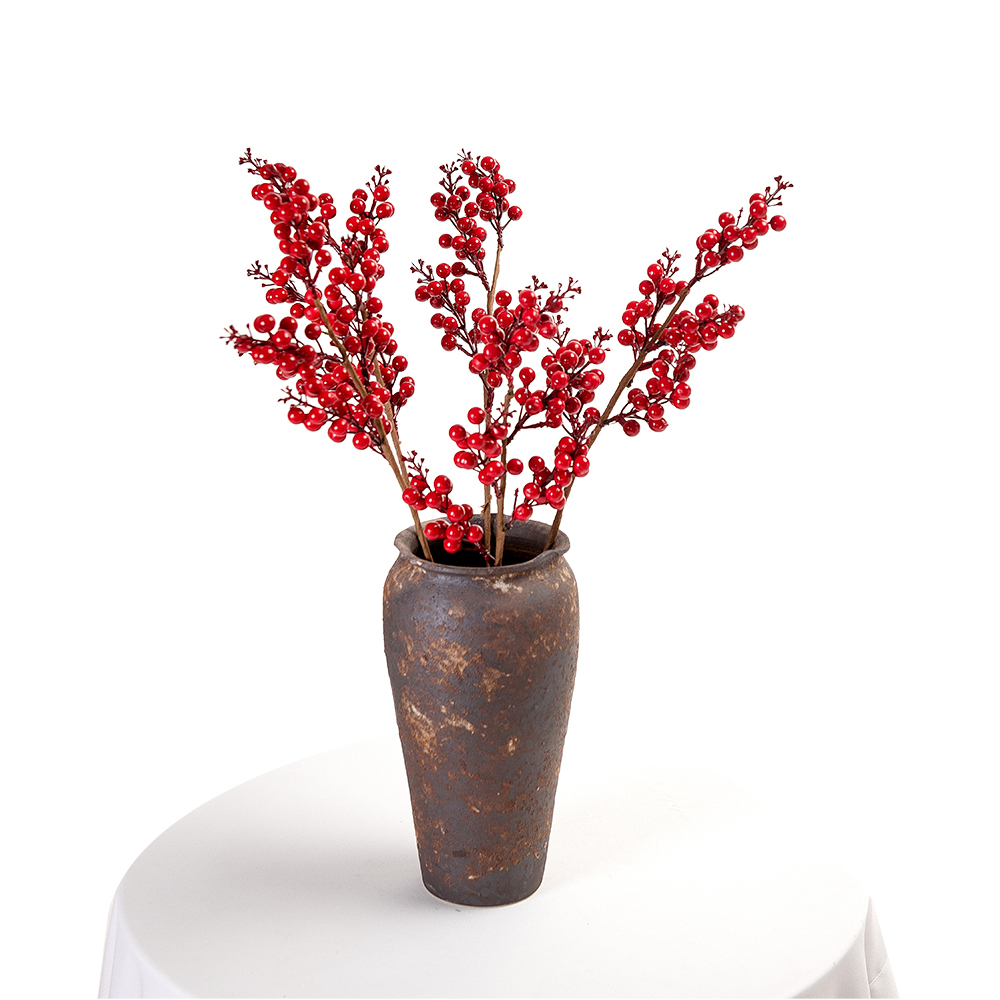 MW61211 Popular artificial flower berry Foam Red Berry Single Stem For Festive Decorations