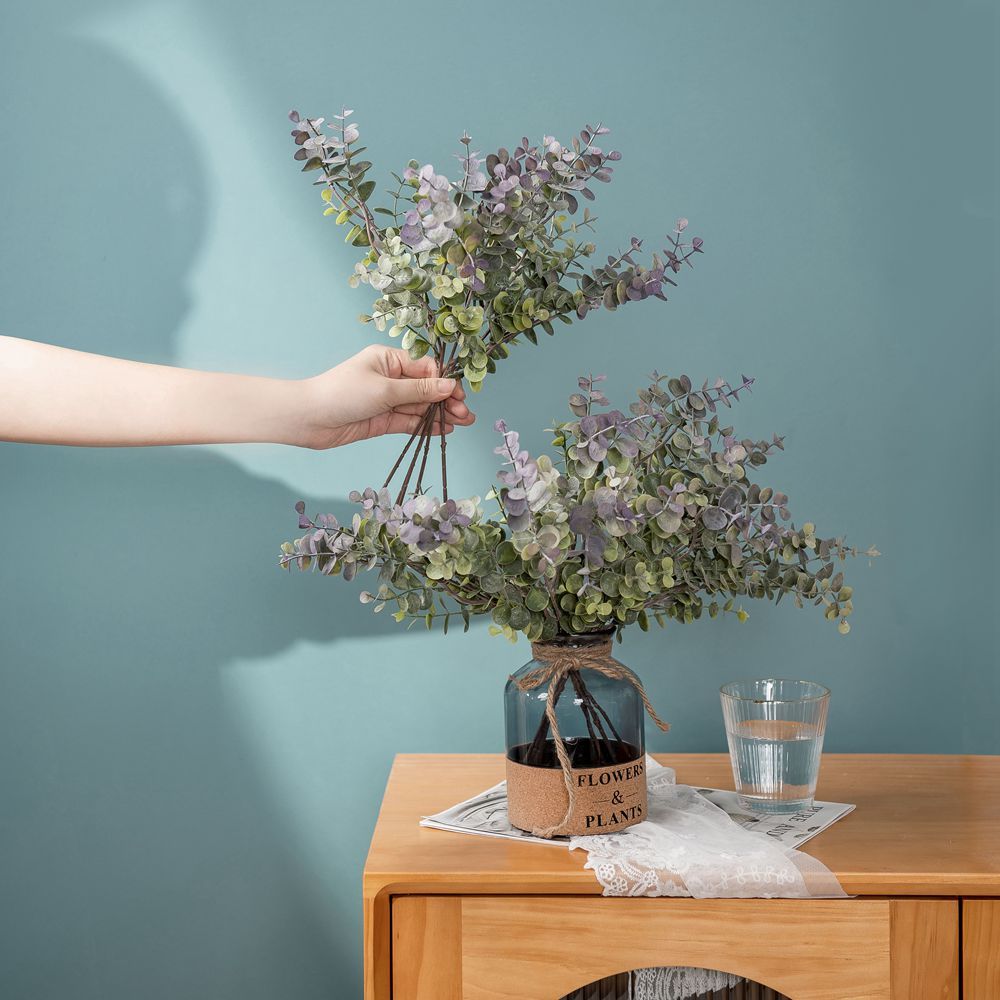 MW04401 Artificial Flower Plant Eucalyptus Realistic Decorative Flowers and Plants Festive Decorations