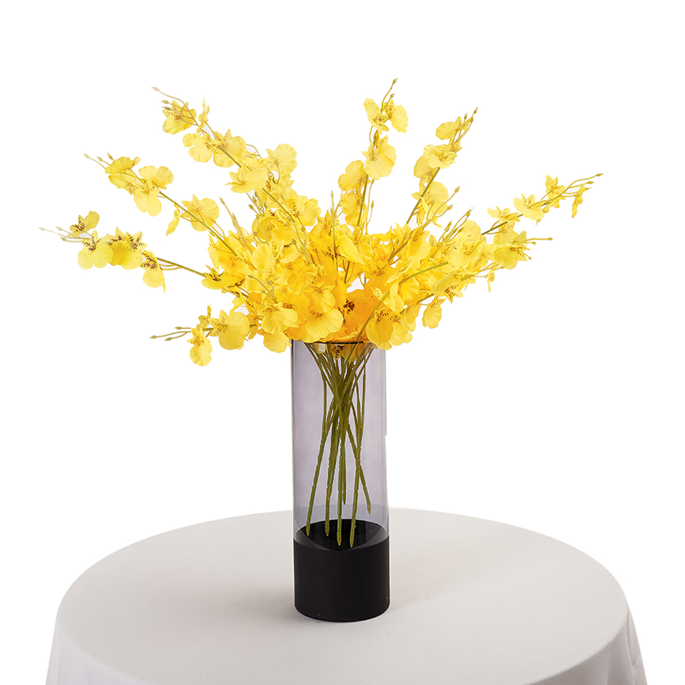MW32101 Realistic Artificial Flower Yellow Dancing Orchid For Festive Decorations
