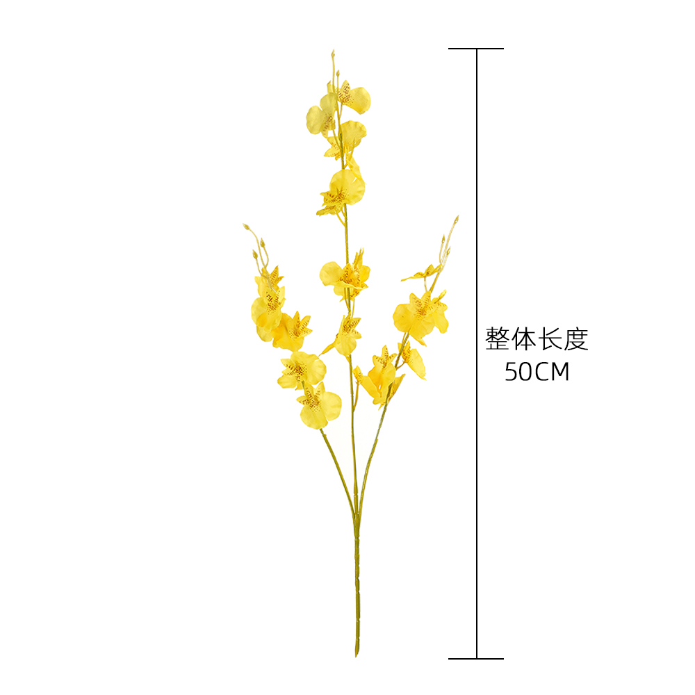 MW32101 Realistic Artificial Flower Yellow Dancing Orchid For Festive Decorations
