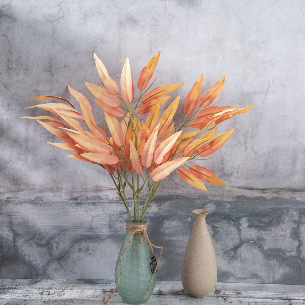 YC1095 Wholesale White Fabric Bamboo Leaf Bunch Height 31.5cm for Home Party Wedding Decoration