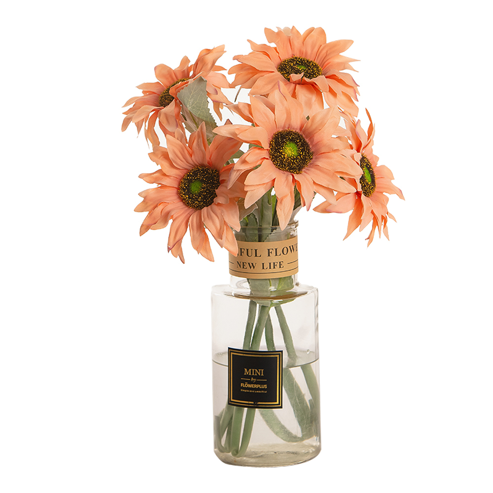 MW33712 Factory Direct Sale Artificial Flower White Artificial Silk Sunflower For Flower Wall Backdrop
