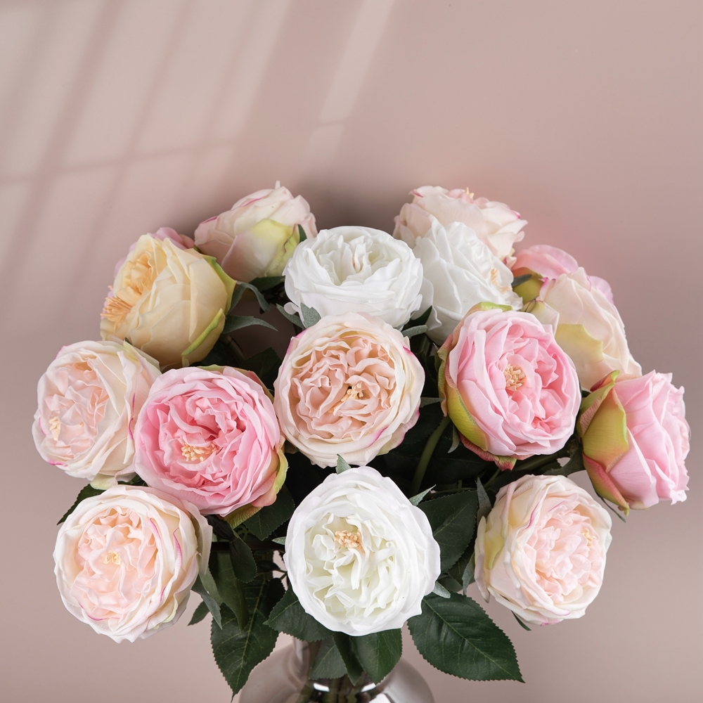 MW60001 High Quality Artificial Flower Real Touch One Head Artifical Silk Rose For Valentine's Day gift