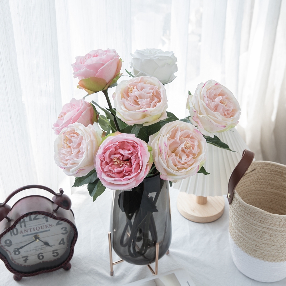 MW60001 High Quality Artificial Flower Real Touch One Head Artifical Silk Rose For Valentine's Day gift