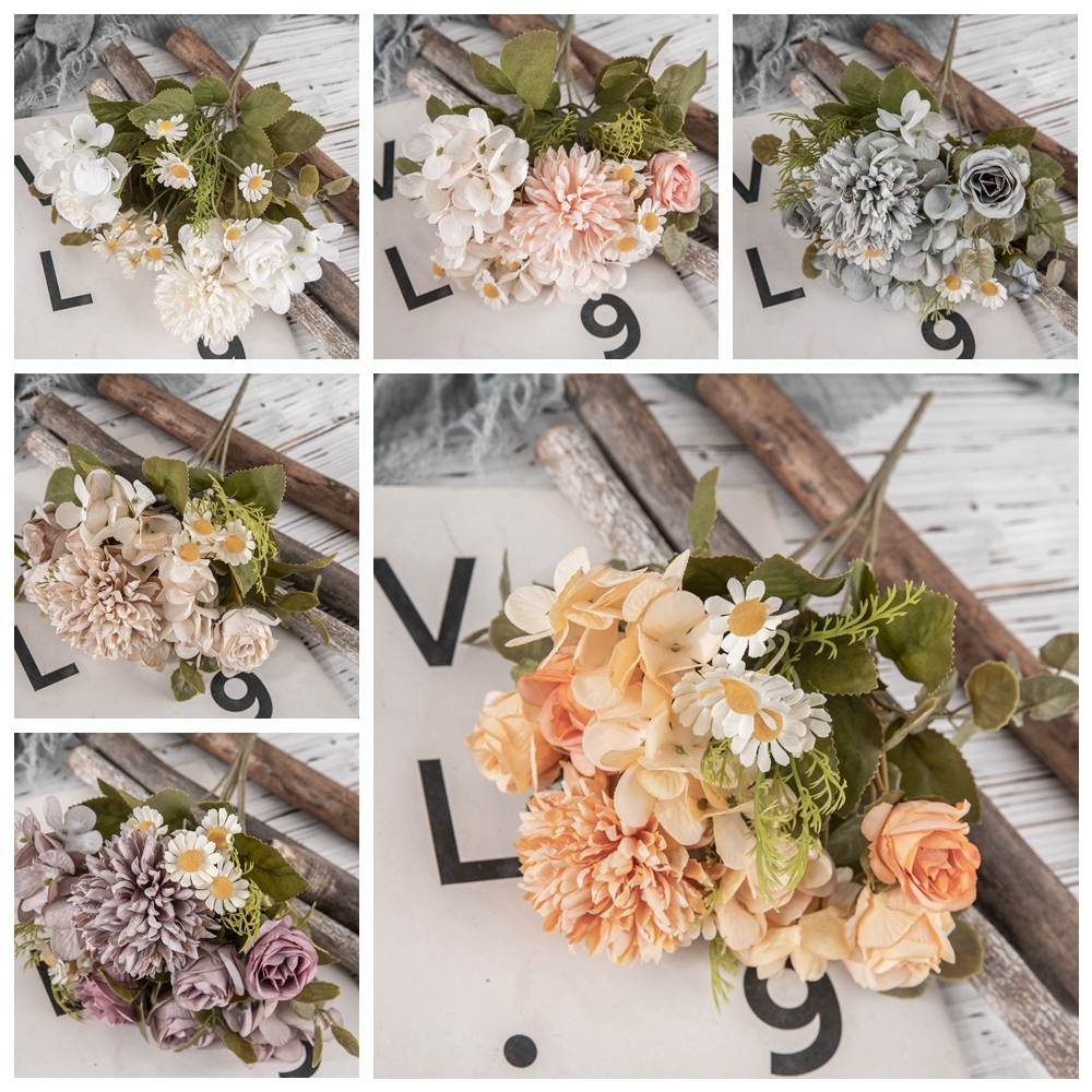 MW66792 Artificial Flower Bouquet Autumn Chamomile Bouquet Hot Selling Garden Wedding Decoration