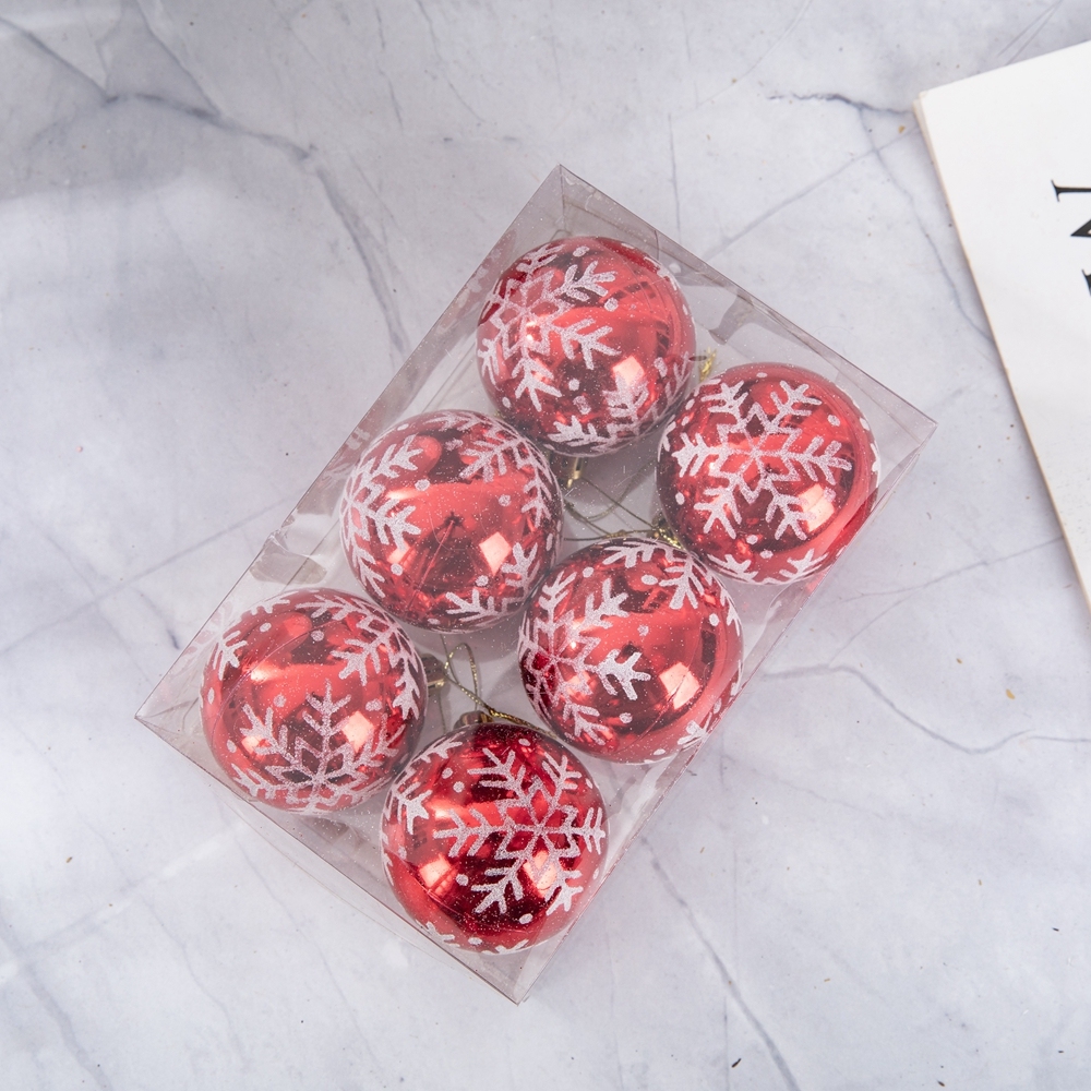 CF99101 Red Decorative boxed plastic Christmas balls ornaments for Christmas Home Decoration
