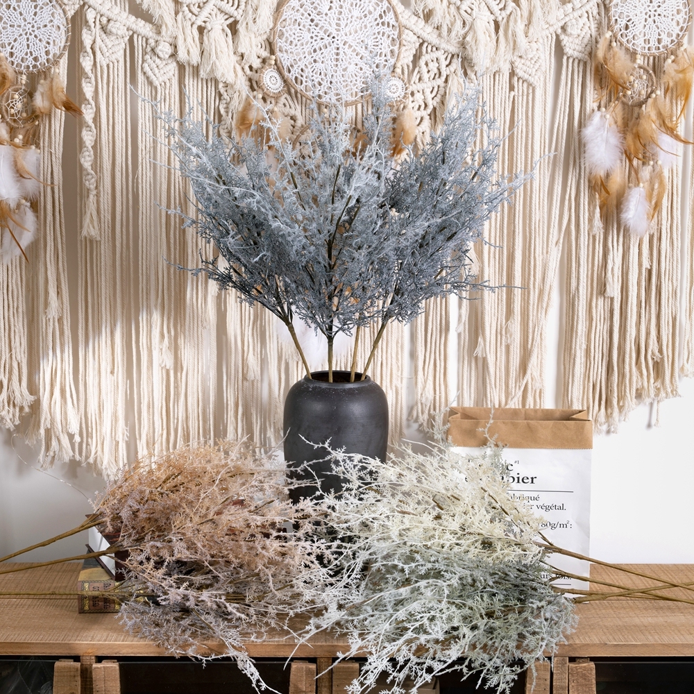MW09105 Artificial Plastic Plant Cedar Sprigs Picks Cedar Twig Stems Picks for Christmas Holiday Winter Home Decor