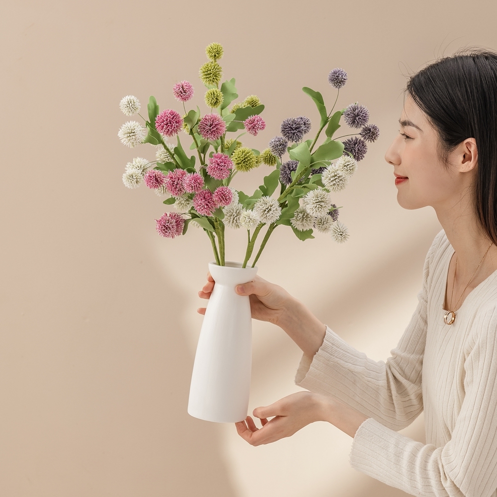 MW61213 Popular Artificial Flower Plastic White Artificial Dandelion For Decorative Flower