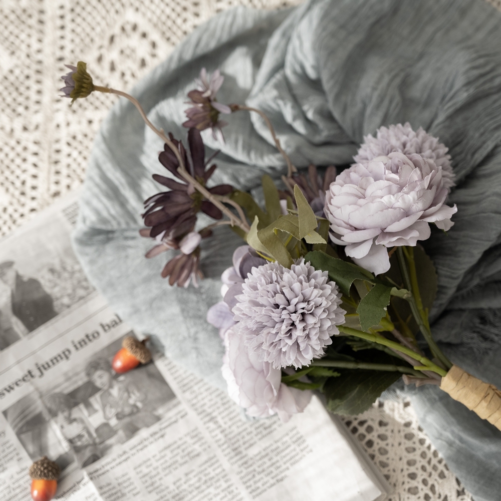 CF01035 Artificial Flower Bouquet Dandelion Camellia Chrysanthemum Wholesale Decorative Flower