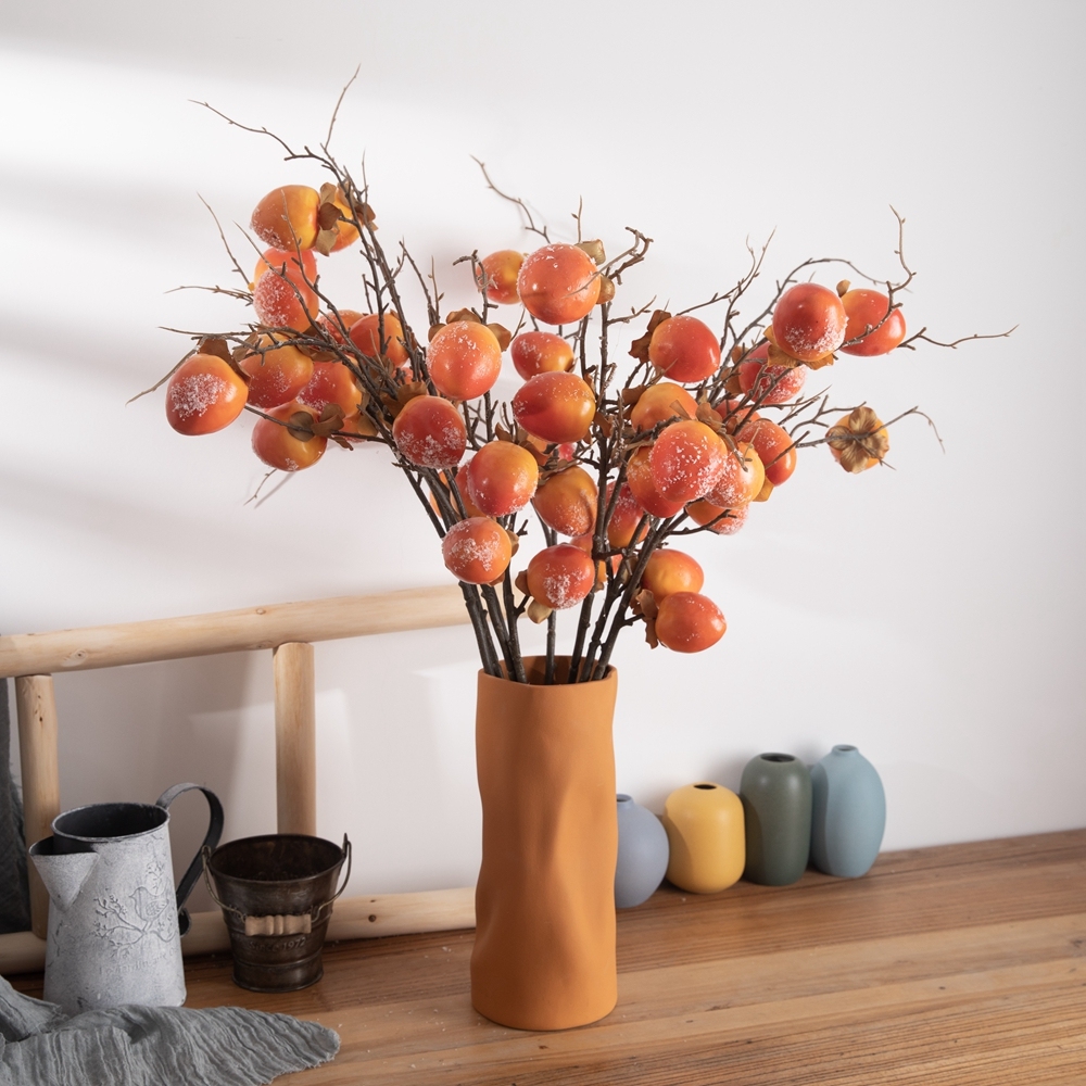 MW86001 Artificial Flower Berry Persimmon Wholesale Decorative Flower Festive Decorations