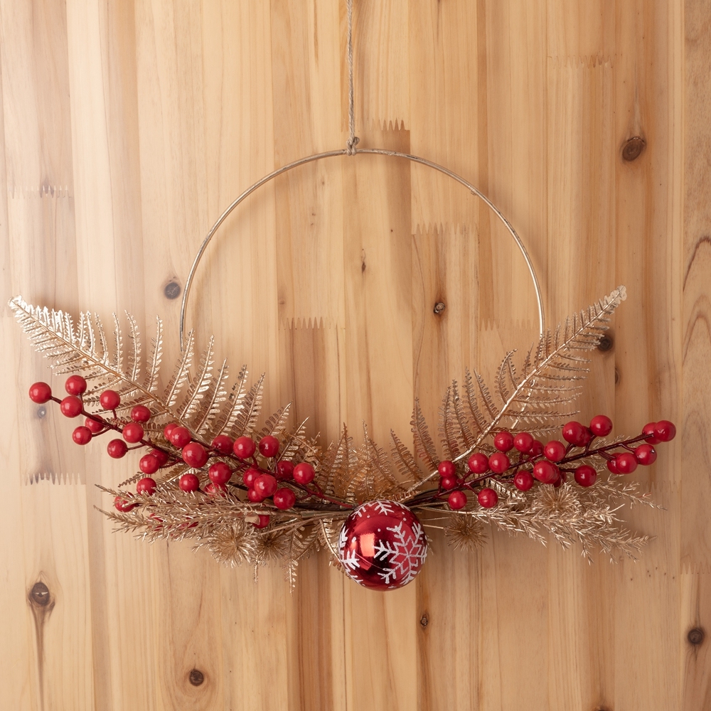 CF01053 Artificial Berry Jingle Ball Wreath New Design Christmas Picks Festive Decorations