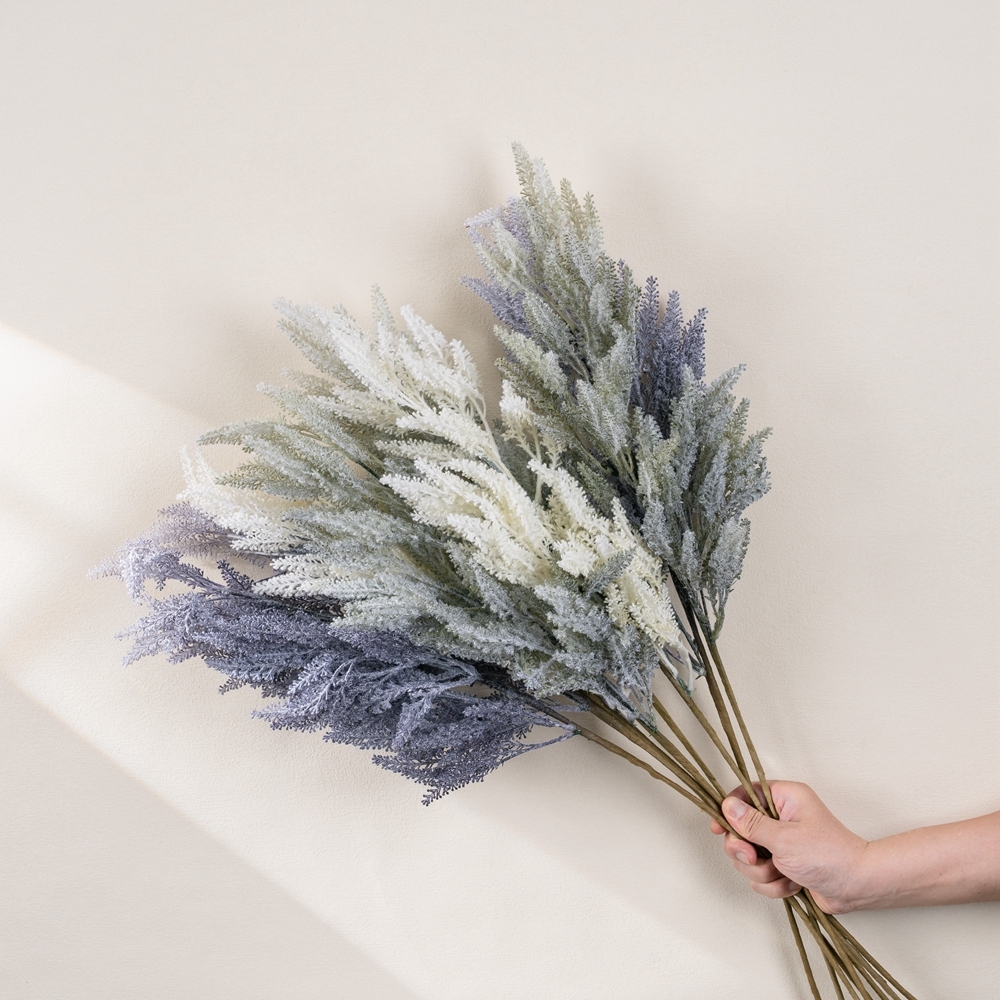 MW09111 Long Branch Flocked Sage Leaf Branches for Home Office Flowers Bouquet Centerpiece Wedding Decoration