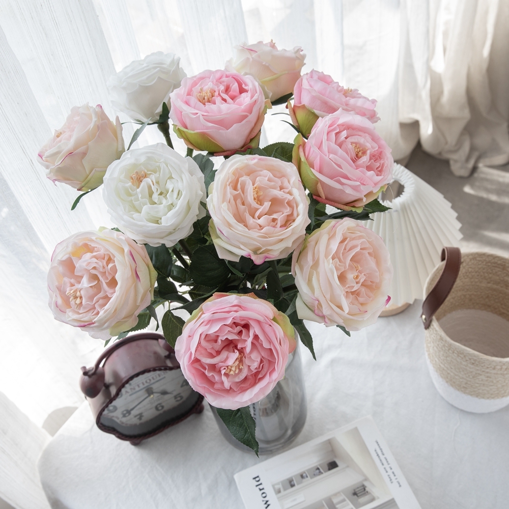 MW60001 High Quality Artificial Flower Real Touch One Head Artifical Silk Rose For Valentine's Day gift