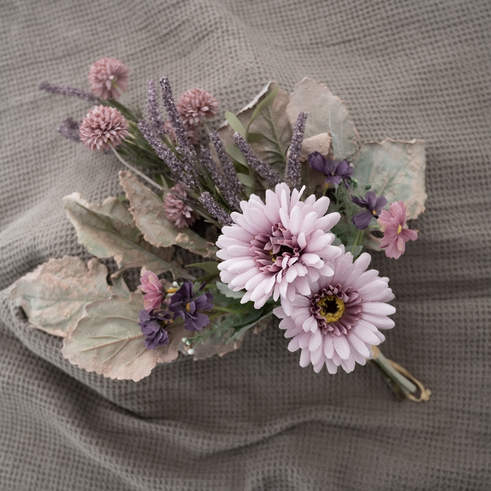 CF01014 Wholesale Artificial Flower Bouquet Gerbera Chrysanthemum Realistic For Flower Wall Backdrop