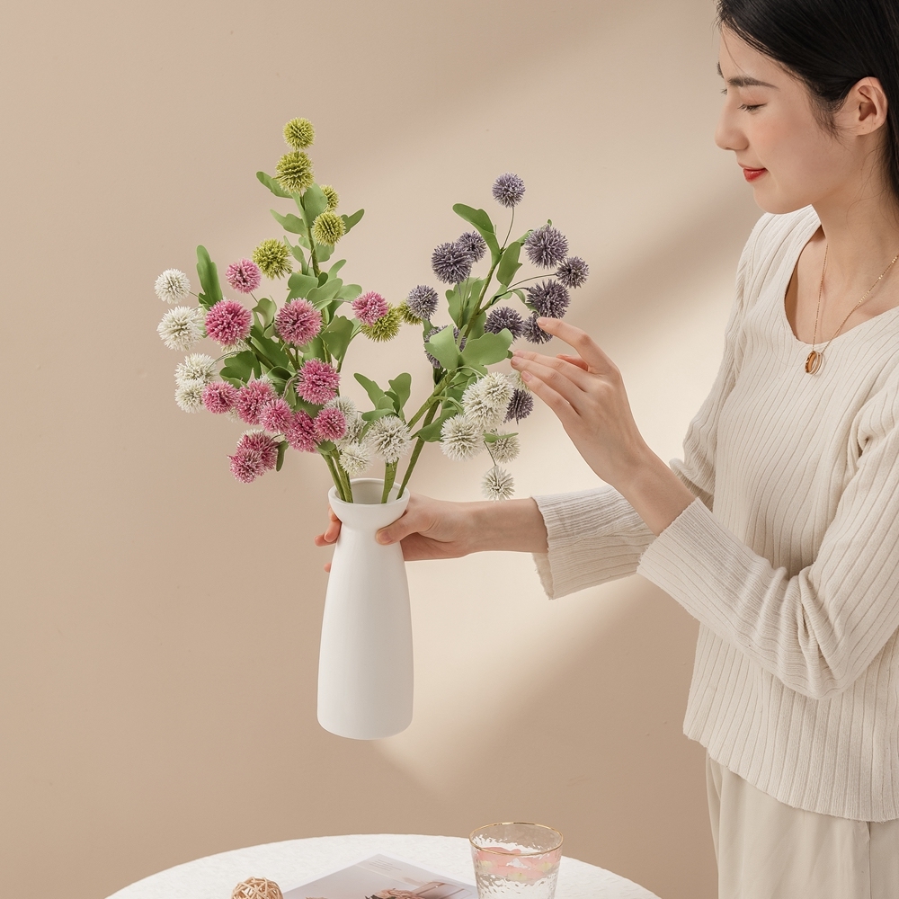 MW61213 Popular Artificial Flower Plastic White Artificial Dandelion For Decorative Flower