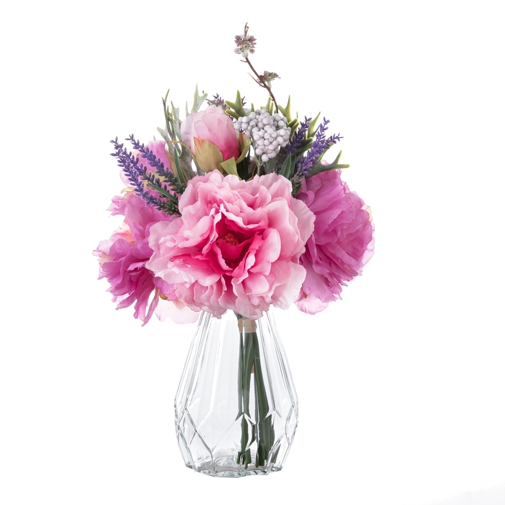GF15501 Chinese Hot Sale Peony Hydrangea Bouquet Artificial Silk Artificial Flower For Decorative Flowers and Plants