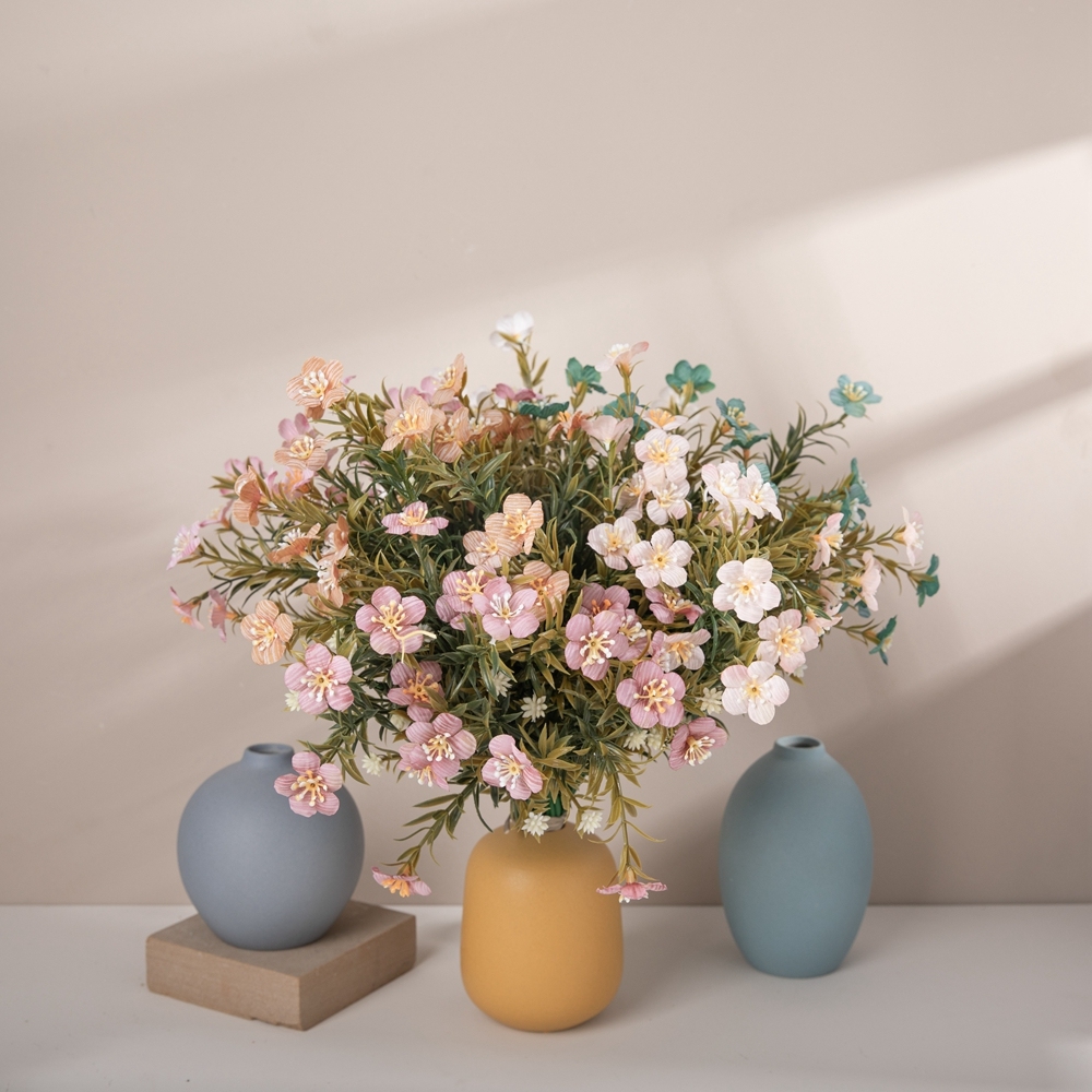 MW81111 Hot Sale Artificial Flower Bouquet Fabric Petal Plastic Leaves Orchid For Decorative Flowers and Plants