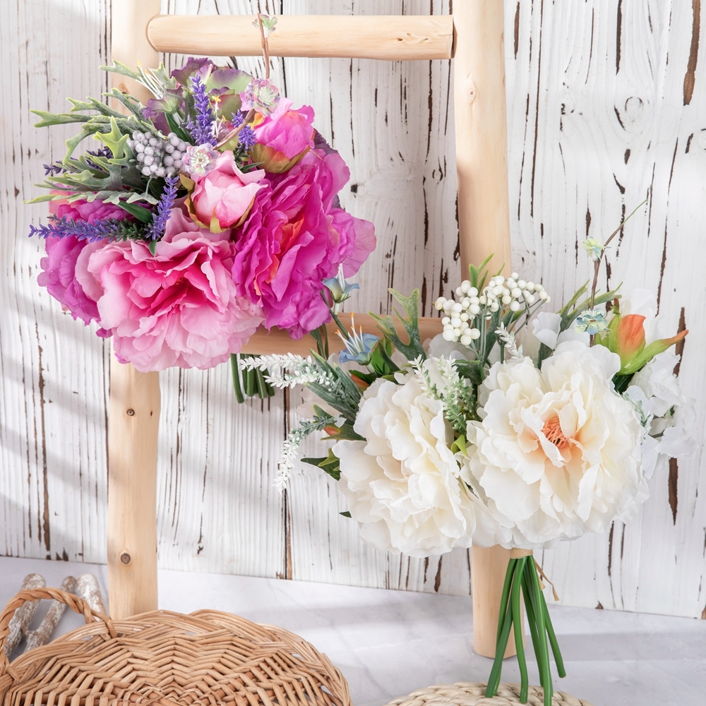 GF15501 Chinese Hot Sale Peony Hydrangea Bouquet Artificial Silk Artificial Flower For Decorative Flowers and Plants